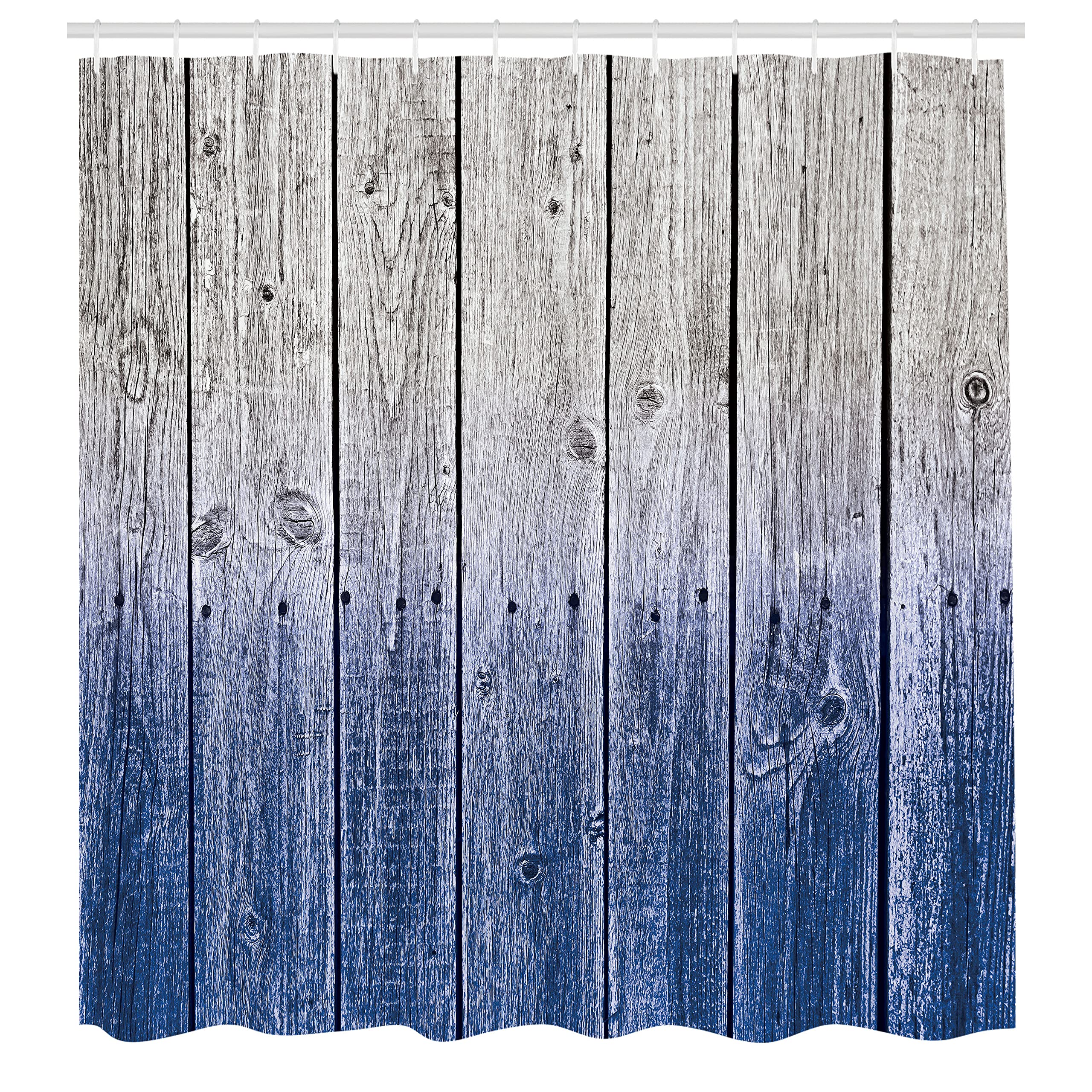 Ambesonne Rustic Shower Curtain, Wood Panels Background With Digital Tones Effect Country House Image, Cloth Fabric Bathroom Dec